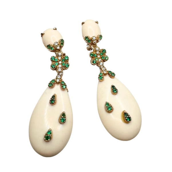 Fiorini Silver Earrings with Pink Coral Paste and Zircons