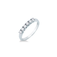 Anello Mirco Visconti Veretta 6 Pietre in Oro Bianco 18 KT e Diamanti Naturali GM105/ED10