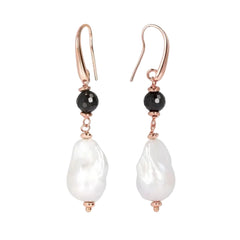 Orecchini Bronzallure Maxima Pendenti Con Perle Barocche E Spinelli Neri WSBZ01674.BS