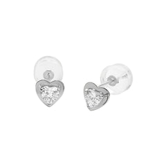 Orecchini Stroili Lobo Bon Ton Cuori In Oro Bianco 9 KT e Zirconi 1400957