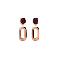 Bronzallure Rectangular Links and Baguette Gem Prism Earrings