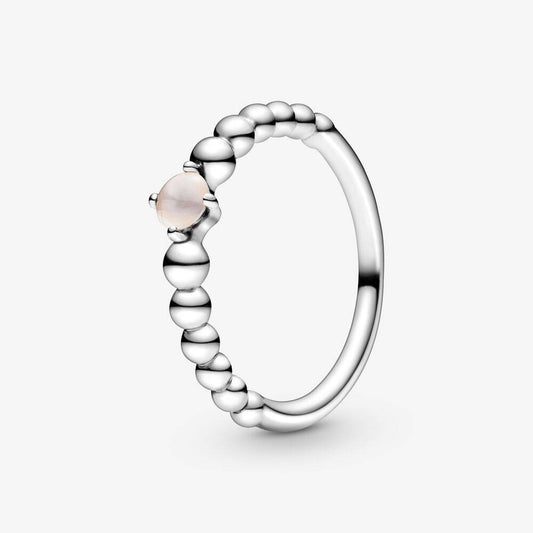 Anillo Pandora rosa ruborizado decorado con esferas