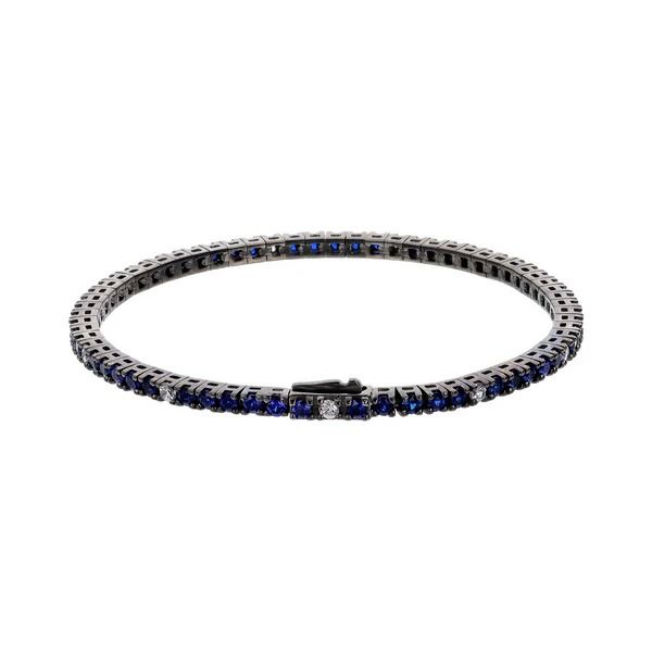 Bracciale Albert M. Tennis Bicolore Blu E Bianco Con Cubic Zirconia WSOX00567.RT.BLU-W.19