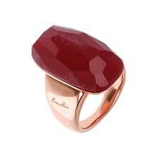 Anello Bronzallure Chevalier Con Agata Rossa Rettangolare WSBZ01863.RED-56