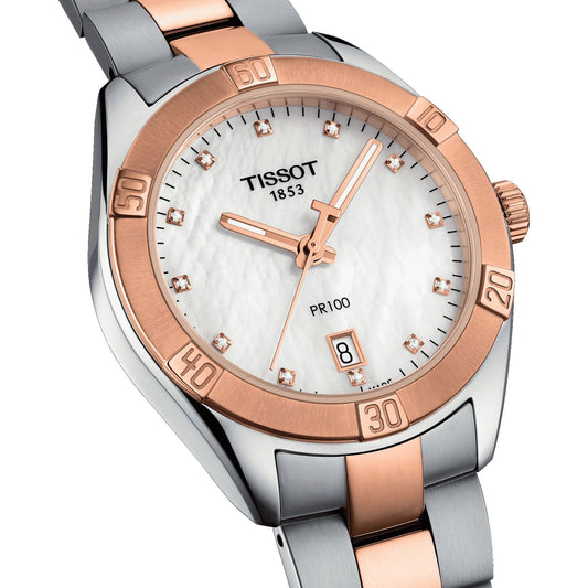 Orologio Tissot PR 100 Sport Chic Bicolore con Diamanti