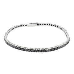 Pulsera de tenis Davite&amp;Delucchi en oro blanco y diamantes negros