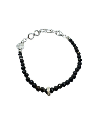 Bracciale Maria Cristina Sterling con Spinello Nero e Infinito