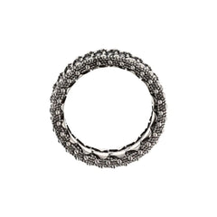 Albert M. Band Ring with Black Spinel and Sea Urchin Texture Edges