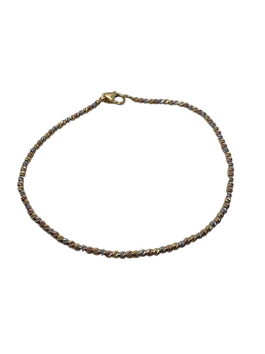 Bracciale Tre ori con sfere Sfaccettate in Oro 18 Kt