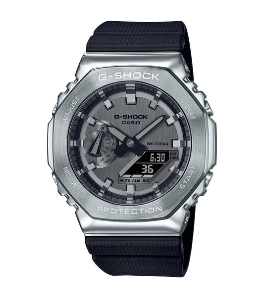 G-Shock Watch with Steel Case and Black Silicone Strap