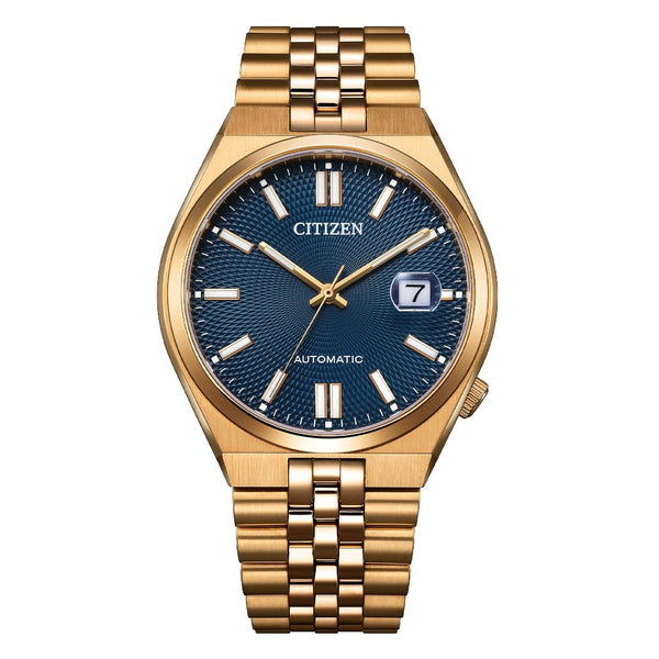 Orologio Citizen Tsuyosa 60 40mm Automatico Quadrante Blu Placcato Oro Rosa NK0023-57L