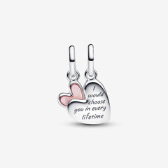 Charm Pandora Unión de Corazones Madre e Hija Divisible