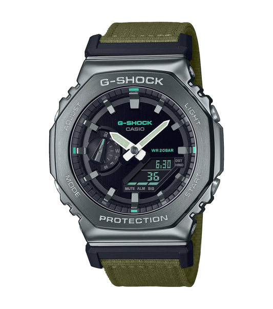 Orologio G-Shock con Cassa Ottagonale PVD Canna di Fucile e Cinturino in Tela
