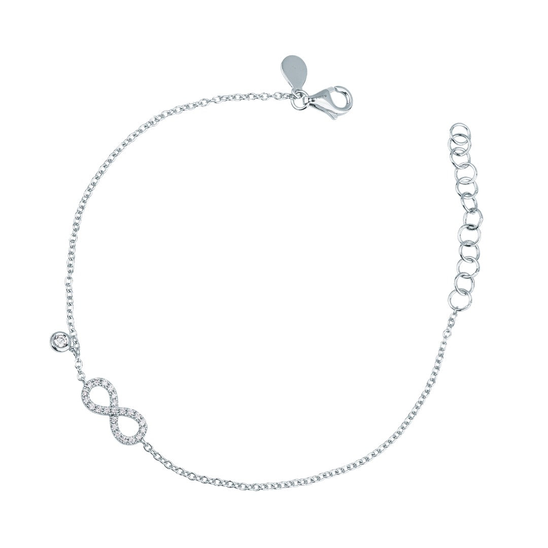 Bracciale Mirco Visconti con Infinito in Oro Bianco 18 KT e Diamanti Naturali Z550/10