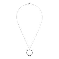 Bronzallure Necklace with Black Spinel Circle Pendant