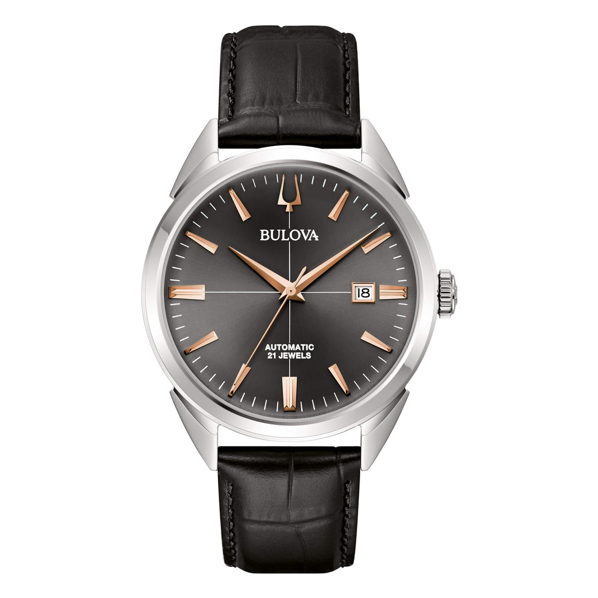 Reloj automático Bulova Sutton con correa de cuero para hombre