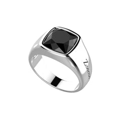 Zancan Silver Ring with Onyx ESA006