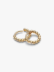 Orecchini Pandora Cerchi Piccoli Sfere Con Punto Luce Placcati Oro Giallo 14 KT 264823C01
