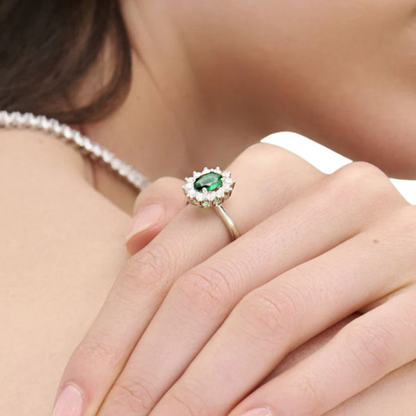 Anello Amen Regolabile Royal Lady Zircone Verde ANLDGBBVE2