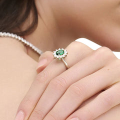 Anello Amen Regolabile Royal Lady Zircone Verde ANLDGBBVE2