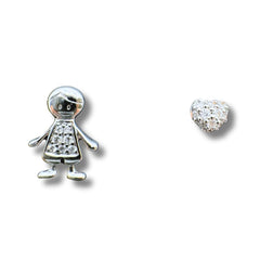 Orecchini Iannelli Handmade Bimbo Cuore in Oro Bianco e Diamanti 228191