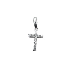 White Gold and Zircon Pendant Cross