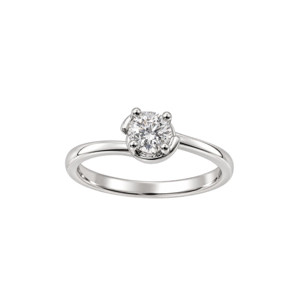 Anello Solitario Salvini Abbracci in Oro Bianco 18 Kt e Diamante Naturale -