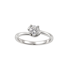 Anello Solitario Salvini Abbracci in Oro Bianco 18 Kt e Diamante Naturale -