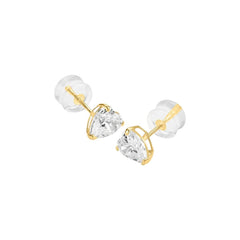 Stroili Lobo Heart Bon Ton 9 KT Yellow Gold Cubic Zirconia Earrings 1418109