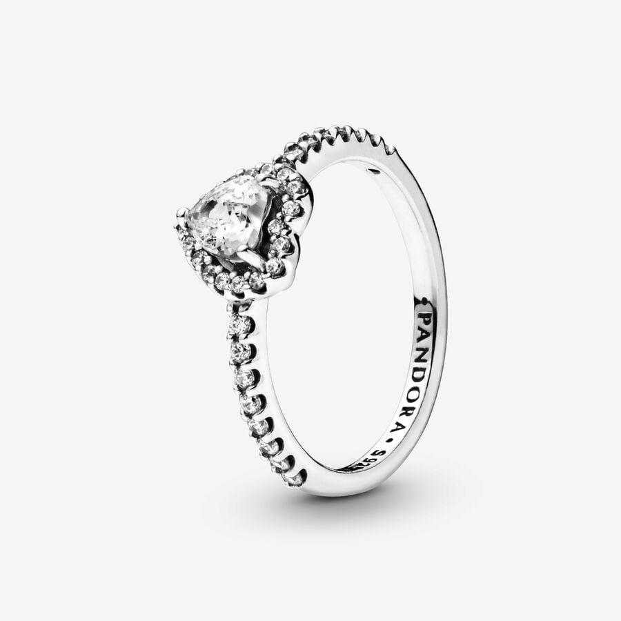 Anello Pandora Cuore In Rilievo Bianco 198421C01