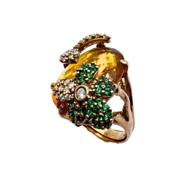 Anello Fiorini in Argento con Quarzo e Zirconi 0150AG9090136H-56