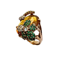 Anello Fiorini in Argento con Quarzo e Zirconi 0150AG9090136H-56