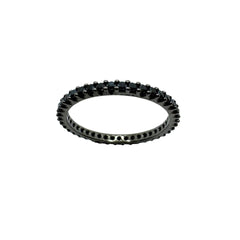 Men's 18KT Burnished Gold Ring with Black Zircons
