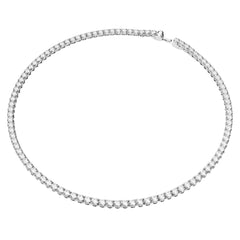 Collana Tennis Swarovski Matrix con Pietre Taglio Tondo, Placcata Rodio