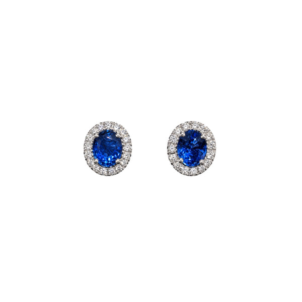 Orecchini Mirco Visconti in Oro Bianco 18 KT con zaffiri naturali e diamanti naturali AB732/Z