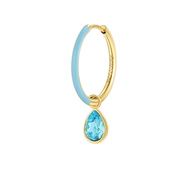 Brosway Symphonia Single Earring, Golden Hoop with Turquoise Enamel