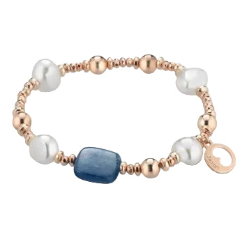 Lelune Bracelet in Rose Silver with Pearls and Mother-of-Pearl