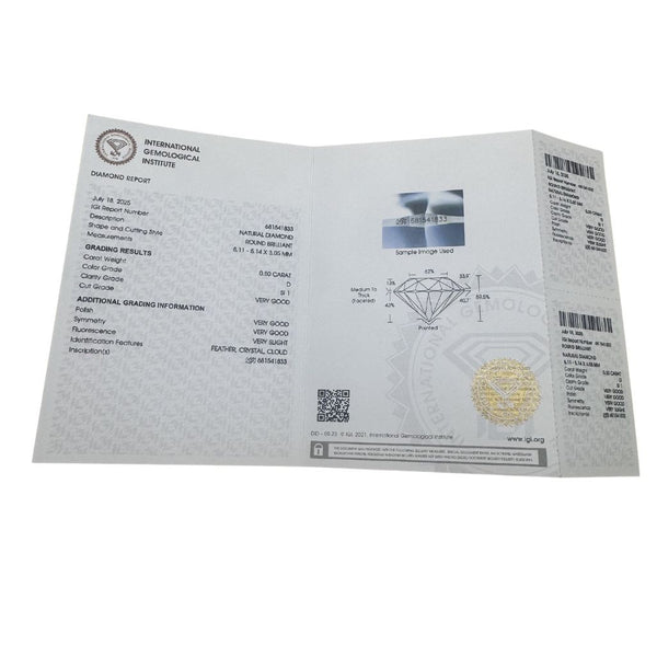 Diamante Naturale Blisterato IGI ct. 0,50 D SI1 BLRIGI050