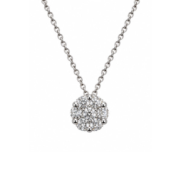 Collana Iannelli Handmade Fiore Magic in Oro Bianco 18 KT e Diamanti Naturali GCMAG30