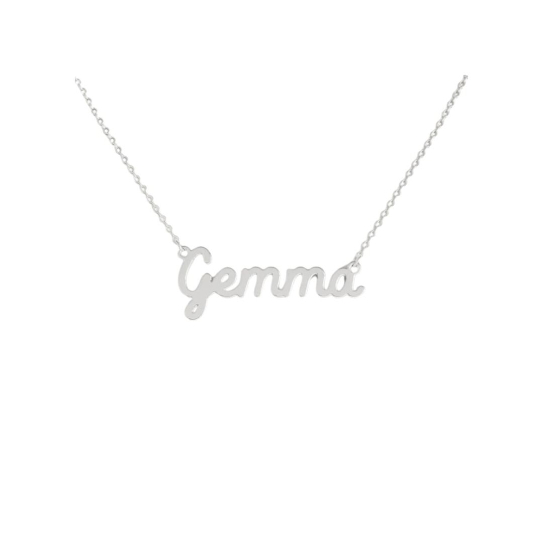 Collana Nome Gemma In Acciaio 316