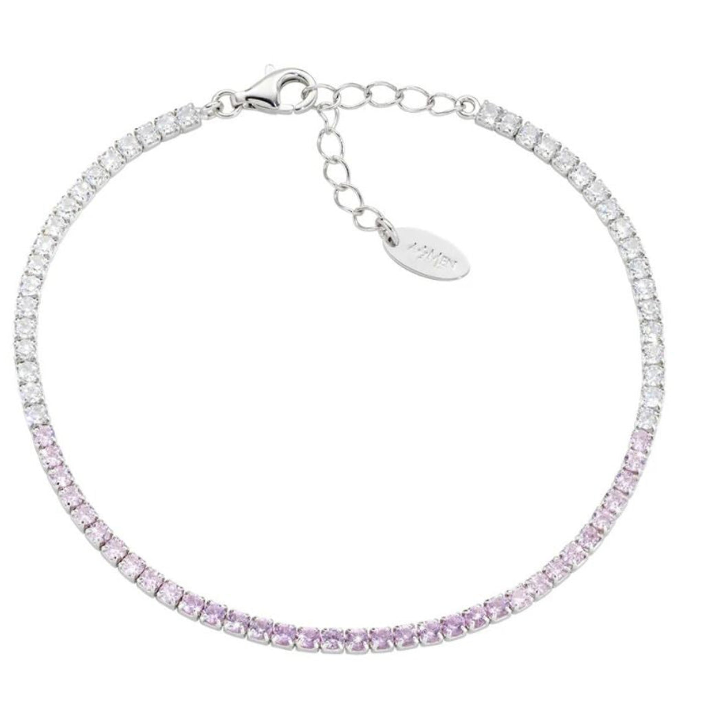Bracciale Amen Tennis Degradé Rosa con Zirconi BTDEBRO16