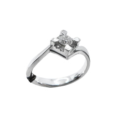 Anillo solitario Bibigì en oro blanco y diamantes