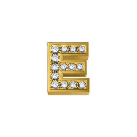 Elementos de la letra E en oro amarillo y diamantes de 0,02 ct