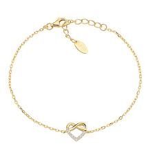 Amen Gold Bracelet with Heart and Zircons