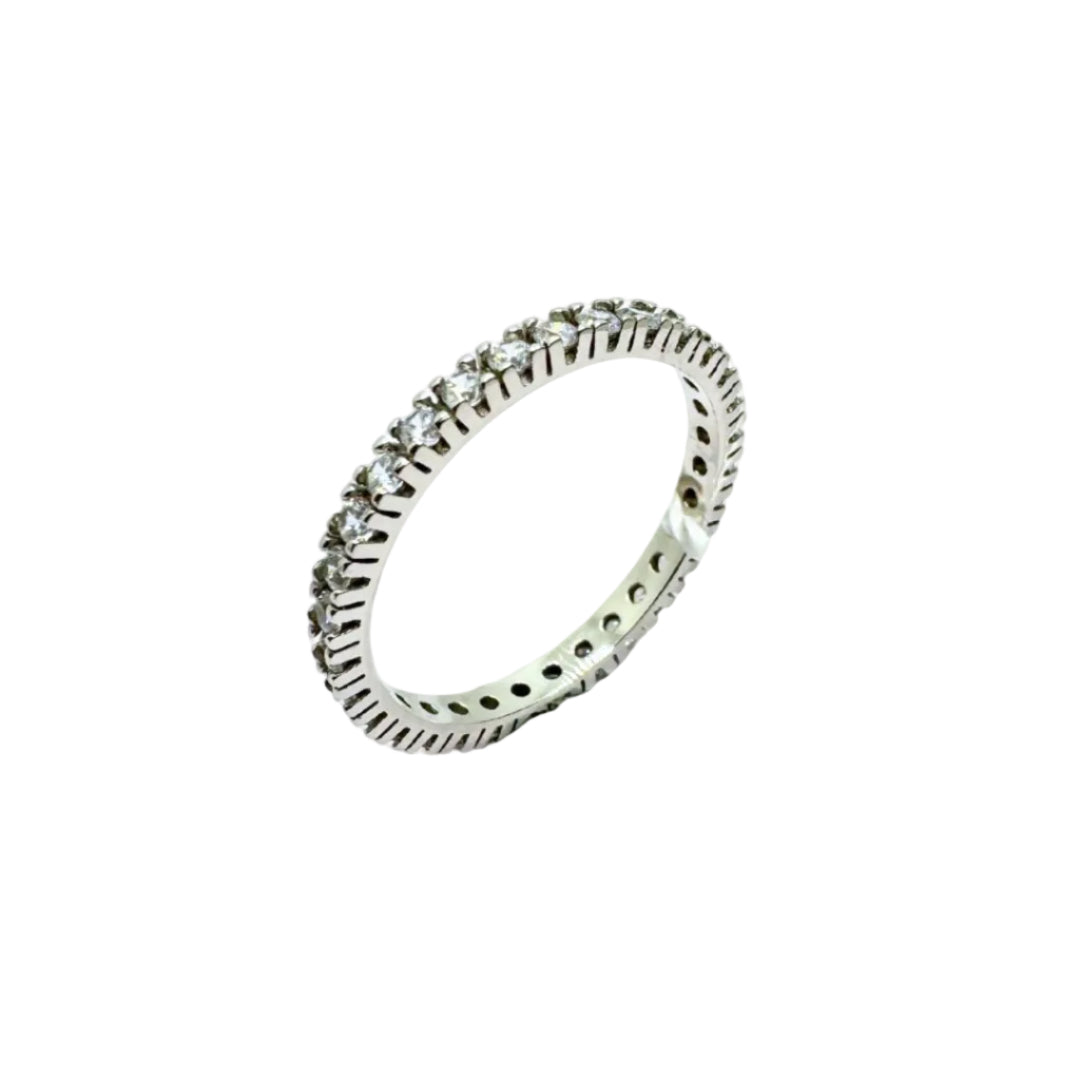 Veretta Girodito in Oro Bianco 18 KT e Zirconi AN081