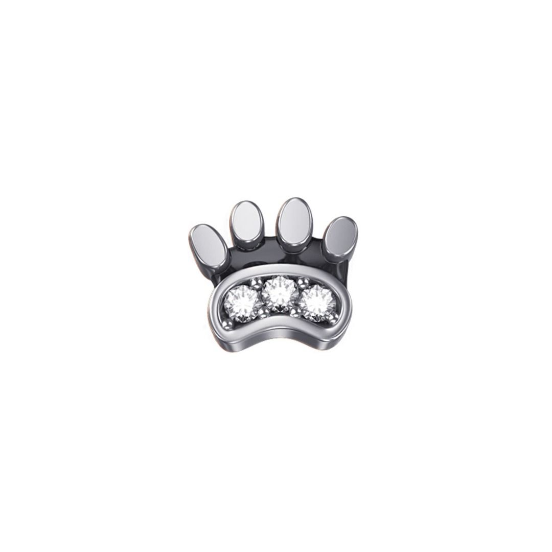 Charm Elements Orma Gatto in oro bianco e diamanti DCHF7428.001