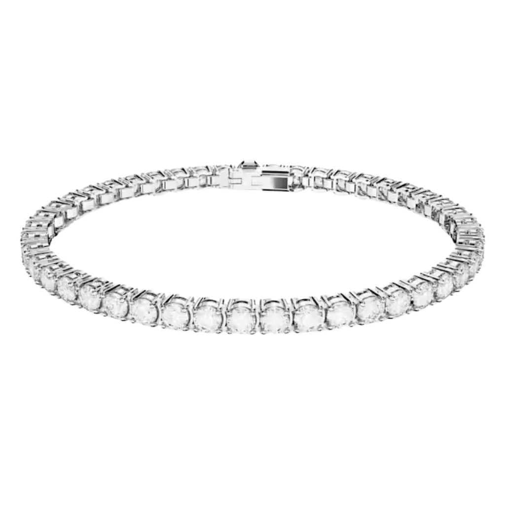Bracciale Swarovski Matrix Tennis con Cristalli Bianchi in Lega Rodio