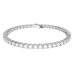 Bracciale Swarovski Matrix Tennis con Cristalli Bianchi in Lega Rodio