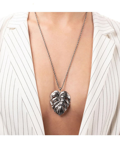 Isola Bella Nude Monstera Leaf Necklace