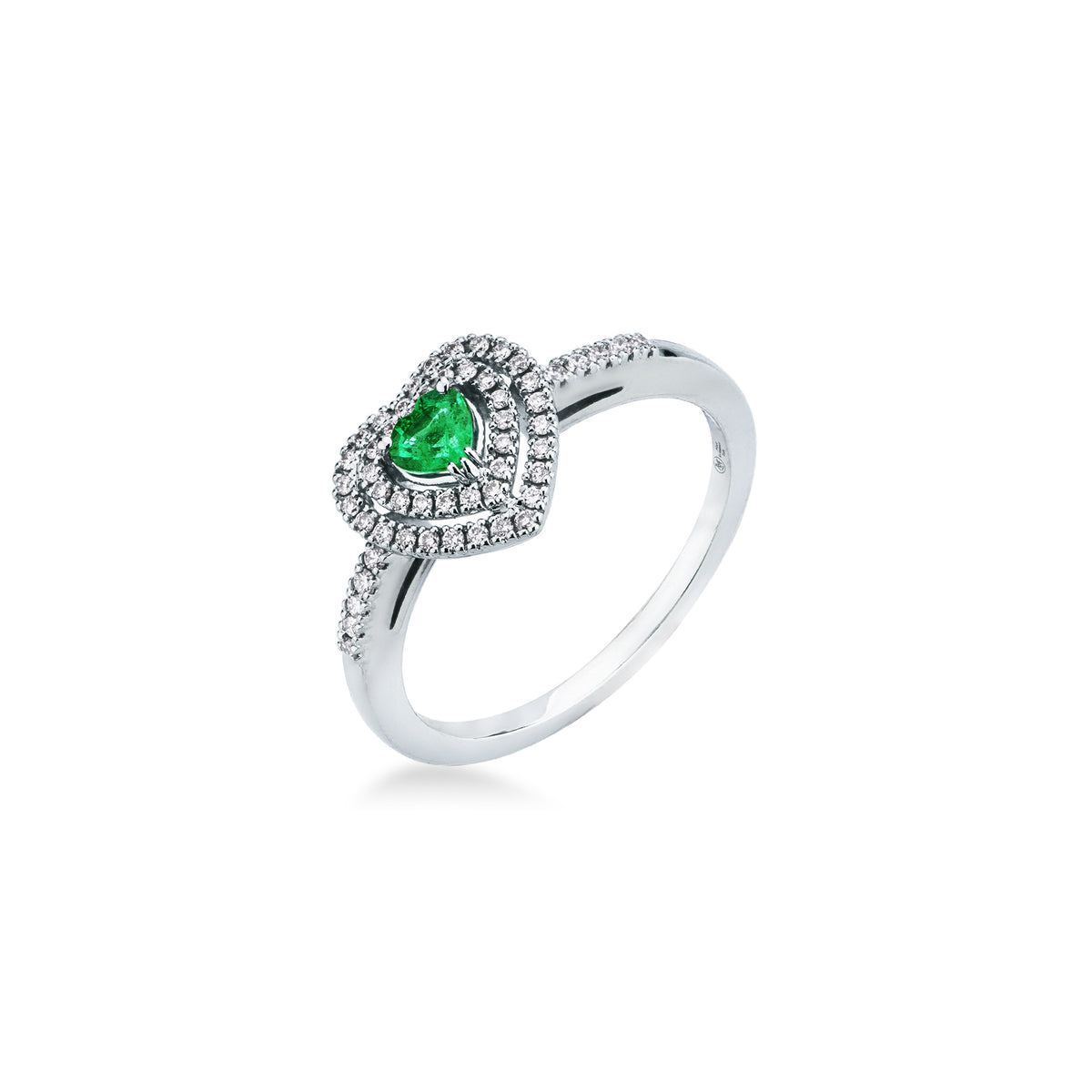 Anello Mirco Visconti con Smeraldo Taglio Cuore e Diamanti ABA1047/S
